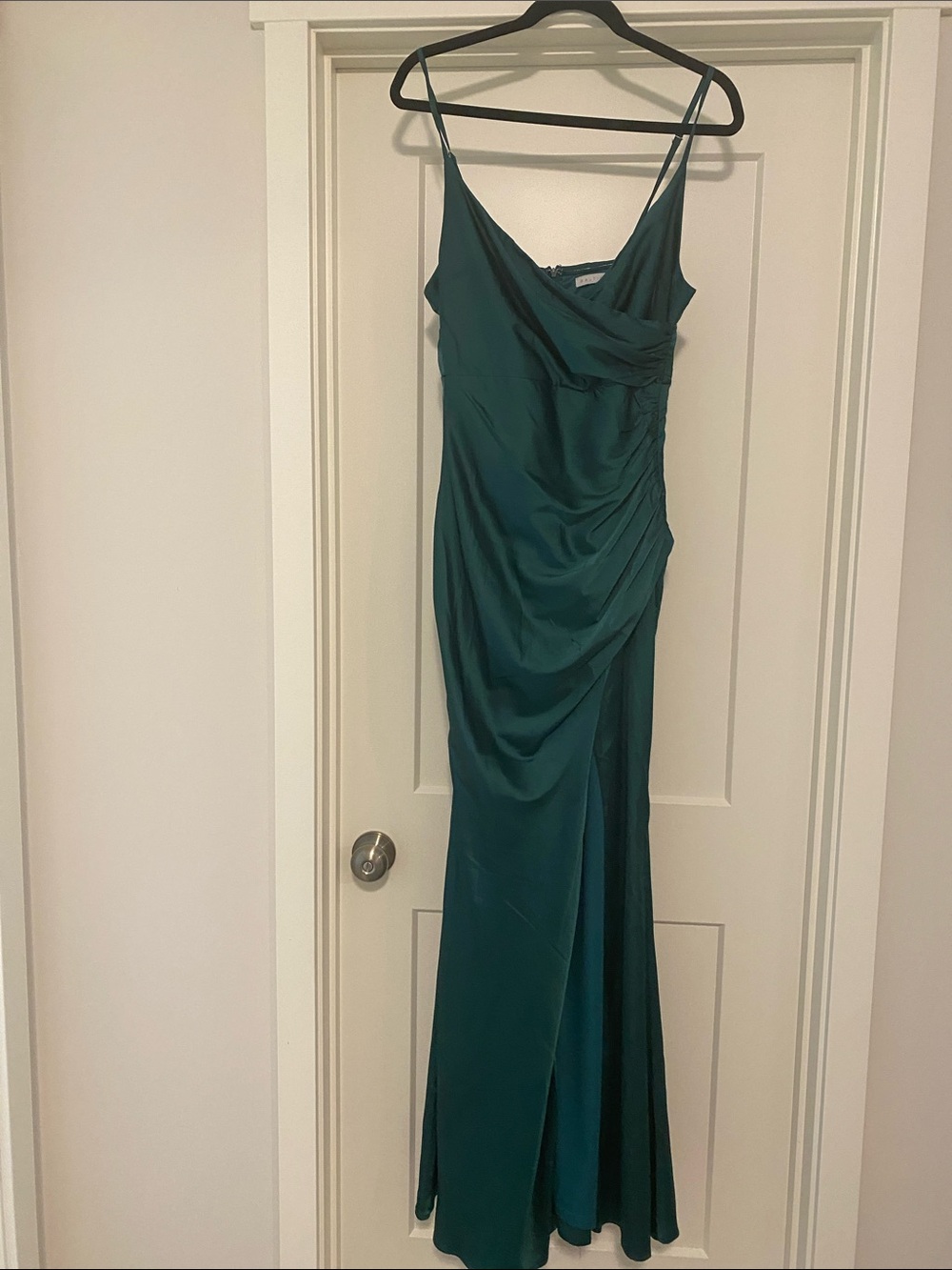 Baltic Born Teal Green Satin Maxi Dress